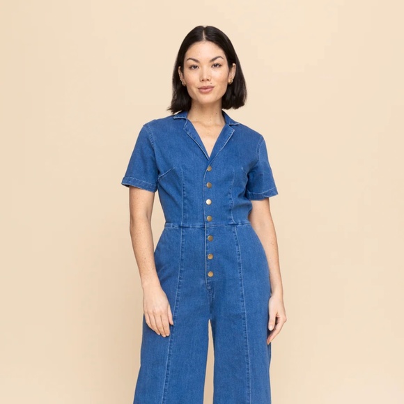 Reformation like Mixed by Nasrin Denim Jumpsuit- XS